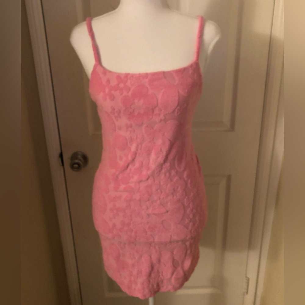 Pink Barbie terry dress size XS never worn no tags excellent condition